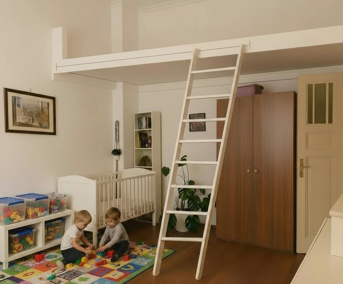 Room divider and loft bed