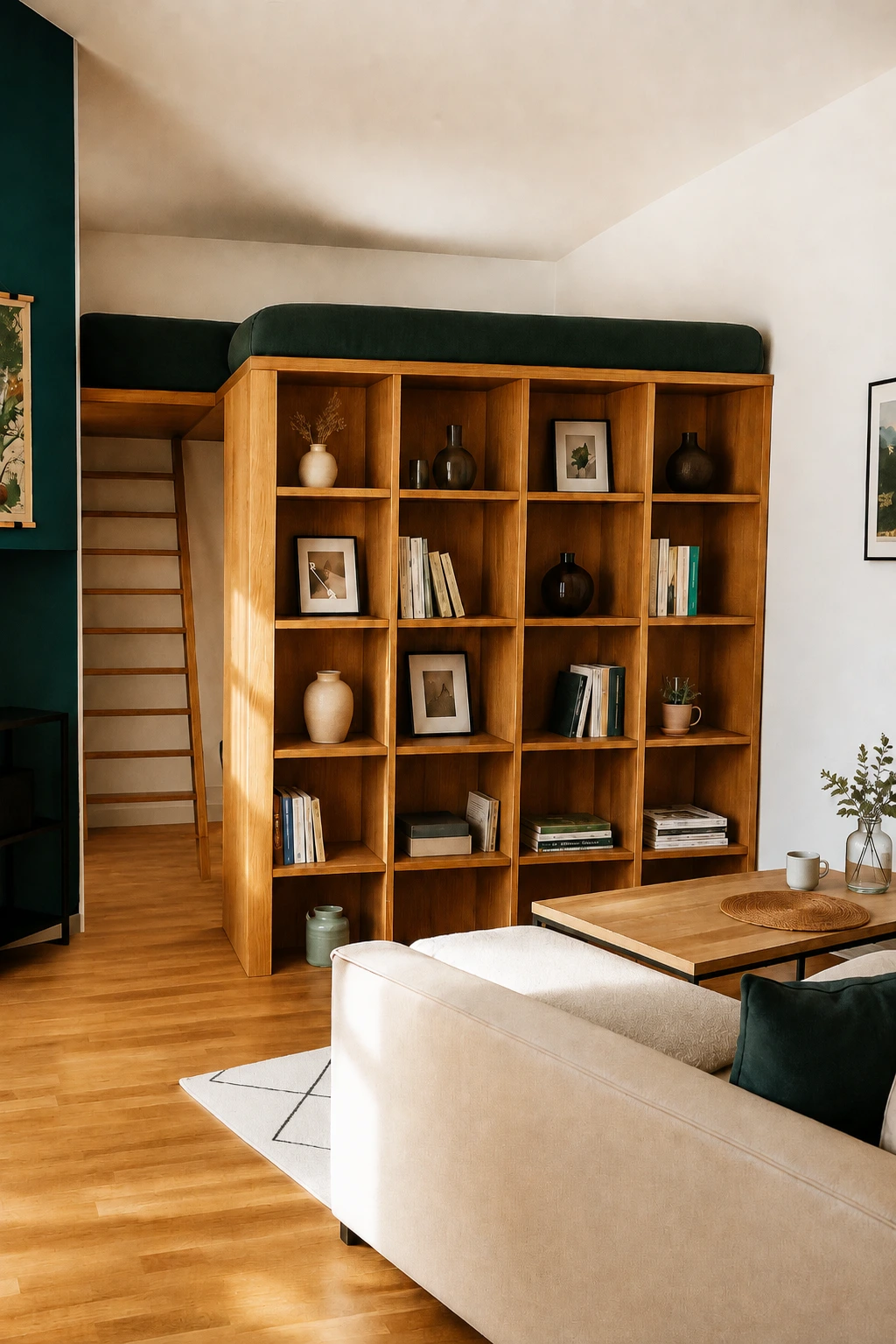 Niche in Berlin Apartment with Loft Bed