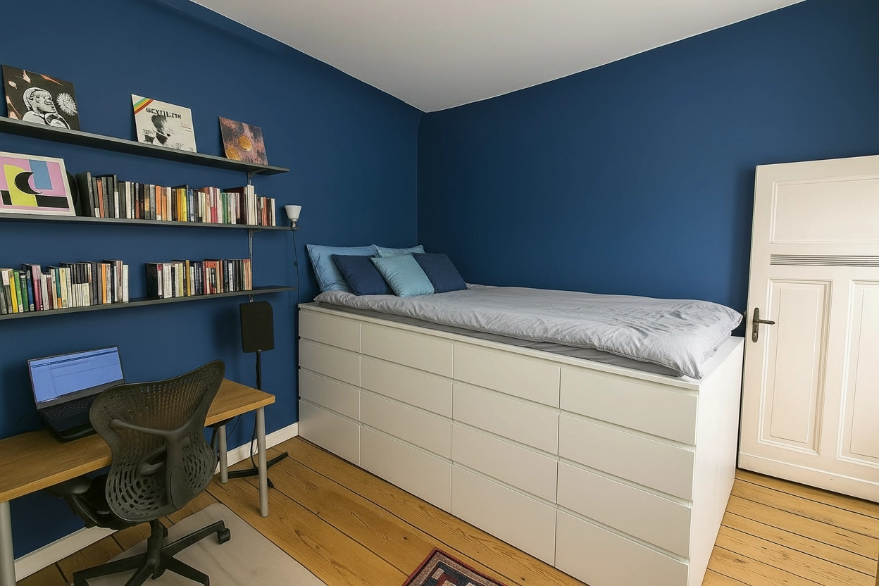 Room divider and loft bed